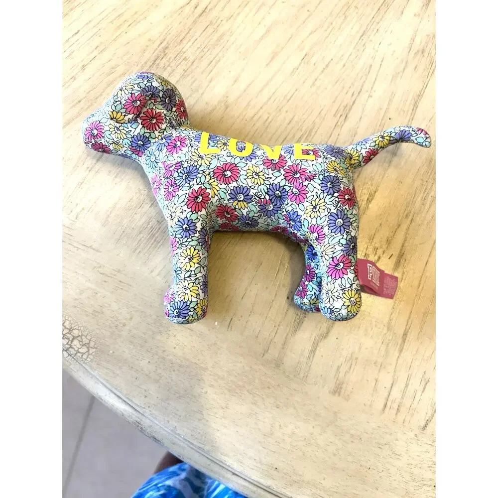 VTG Y2K Victorias Secret Dog Floral Flower LOVE Daisy Stuffed Animal Mini 2009